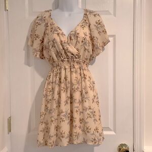 ALTAR’D STATE Women’s Cream Floral Flirty Coastal Cowgirl Cute DateNight Dress S